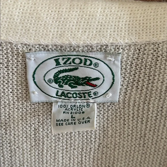 Lacoste Men's Off-White Cardigan Sweater - Picture 3 of 3